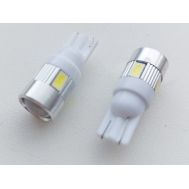  Лампа светодиодная W5W W2,1*9,5D 6SMD (56/30) линза, фото 1