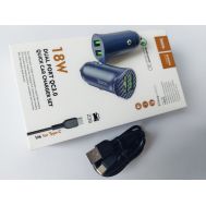  Зарядное устройство автомобильное 2USB 3,1А+кабель Type-C (Hoco), фото 1