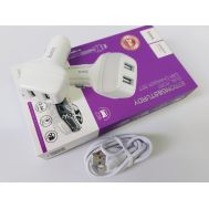  Зарядное устройство автомобильное 2USB 2,4А + кабель Lightning, фото 1