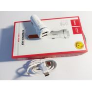  Зарядное устройство автомобильное 2USB 2,4А + кабель Type-C, фото 1
